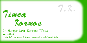 timea kormos business card